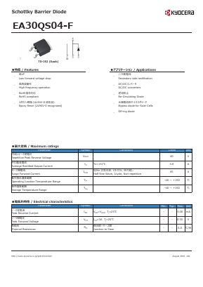 EA30QS04-F Datasheet PDF Kyocera Kinseki Corpotation