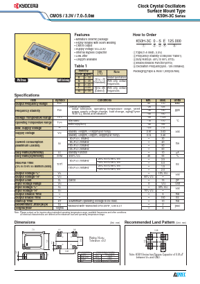 K50-3CG-SE Datasheet PDF Kyocera Kinseki Corpotation