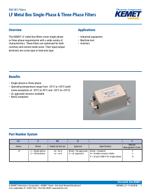 LF-302U-F Datasheet PDF KEMET