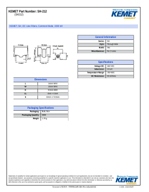 SH-212 Datasheet PDF KEMET