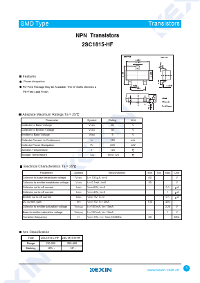 2SC1815-H-HF Datasheet PDF KEXIN Industrial