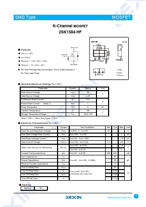 2SK1584-HF Datasheet PDF KEXIN Industrial