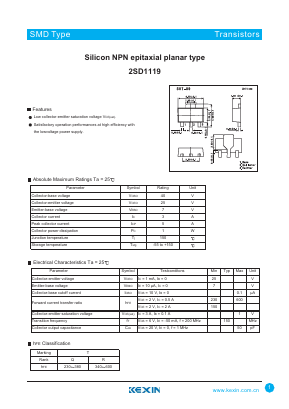 2SD1119 Datasheet PDF KEXIN Industrial
