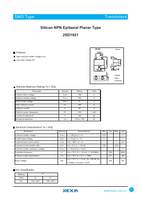 2SD1821 Datasheet PDF KEXIN Industrial