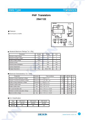 2SA1122-D Datasheet PDF KEXIN Industrial