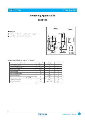 2SD2198 Datasheet PDF KEXIN Industrial