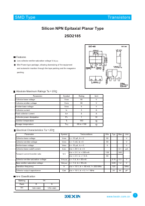 2SD2185 Datasheet PDF KEXIN Industrial