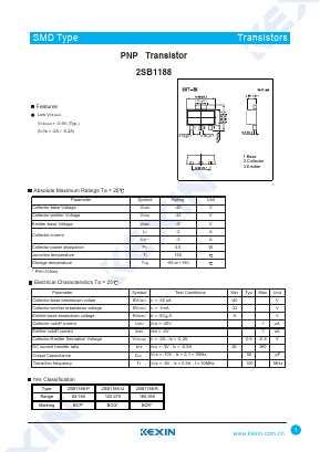 2SB1188-R Datasheet PDF KEXIN Industrial