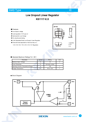 KS1117-ADJ Datasheet PDF KEXIN Industrial