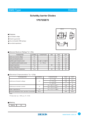 1PS76SB70 Datasheet PDF KEXIN Industrial