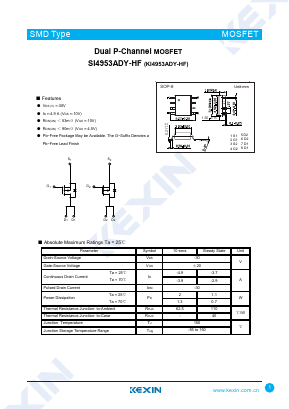 KI4953ADY-HF Datasheet PDF KEXIN Industrial