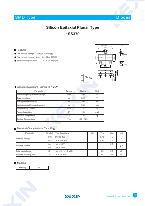 1SS370 Datasheet PDF KEXIN Industrial