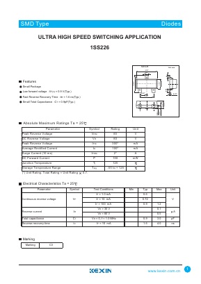 1SS226 Datasheet PDF KEXIN Industrial