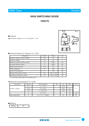 1SS378 Datasheet PDF KEXIN Industrial