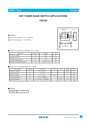 1SS381 Datasheet PDF KEXIN Industrial