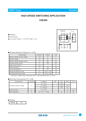 1SS389 Datasheet PDF KEXIN Industrial