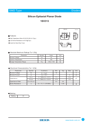1SV313 Datasheet PDF KEXIN Industrial