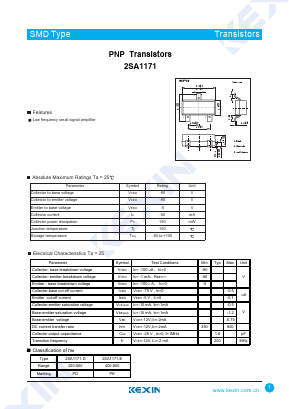 2SA1171 Datasheet PDF KEXIN Industrial