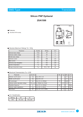A1588 Datasheet PDF KEXIN Industrial