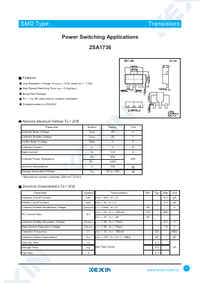 2SA1736 Datasheet PDF KEXIN Industrial