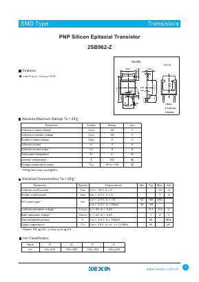 2SB962-Z Datasheet PDF KEXIN Industrial