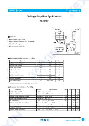 2SC2881 Datasheet PDF KEXIN Industrial