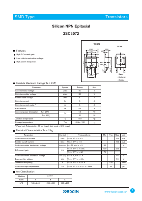 2SC3072 Datasheet PDF KEXIN Industrial
