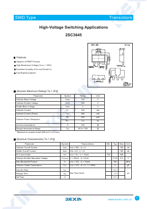 2SC3645 Datasheet PDF KEXIN Industrial