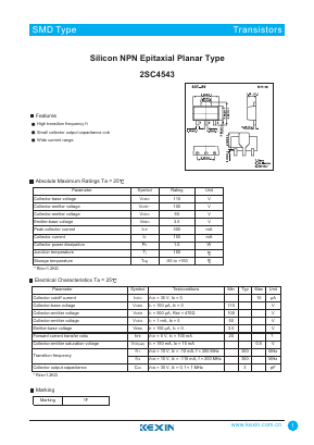 2SC4543 Datasheet PDF KEXIN Industrial