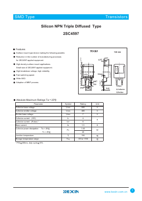 2SC4597 Datasheet PDF KEXIN Industrial