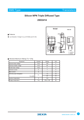 2SD2414 Datasheet PDF KEXIN Industrial