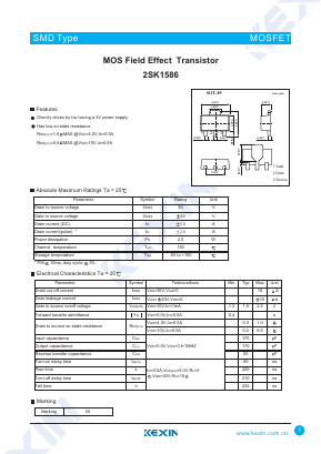 2SK1586 Datasheet PDF KEXIN Industrial
