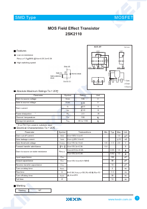 2SK2110 Datasheet PDF KEXIN Industrial