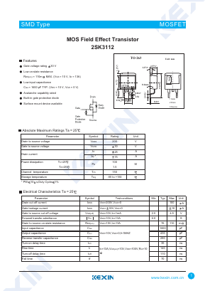 2SK3112 Datasheet PDF KEXIN Industrial