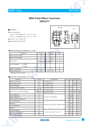 2SK3377 Datasheet PDF KEXIN Industrial