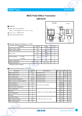 2SK3510 Datasheet PDF KEXIN Industrial