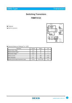 FMMT4123 Datasheet PDF KEXIN Industrial