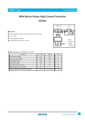 FZT857 Datasheet PDF KEXIN Industrial