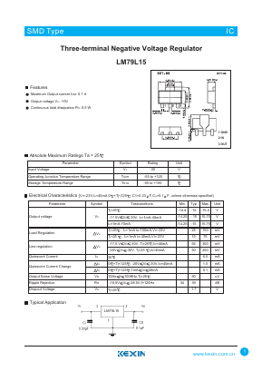 LM79L15 Datasheet PDF KEXIN Industrial