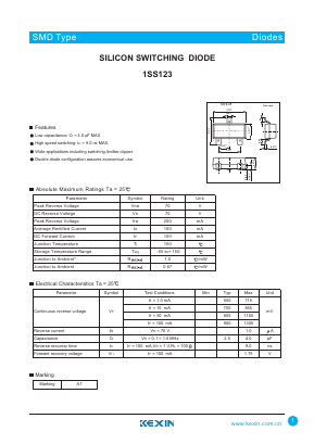 1SS123 Datasheet PDF KEXIN Industrial