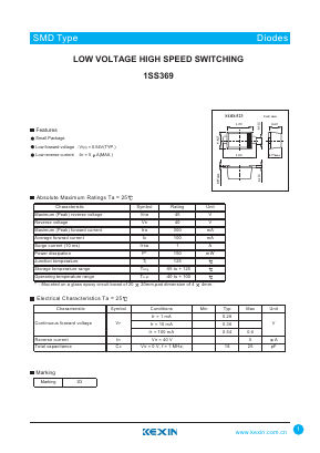 1SS369 Datasheet PDF KEXIN Industrial
