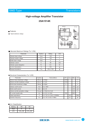 2SA1514K Datasheet PDF KEXIN Industrial