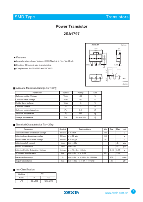 2SA1797 Datasheet PDF KEXIN Industrial
