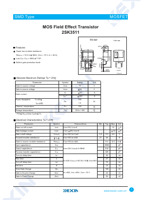 2SK3511 Datasheet PDF KEXIN Industrial