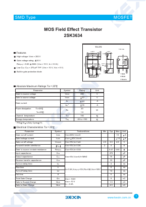 K3634 Datasheet PDF KEXIN Industrial