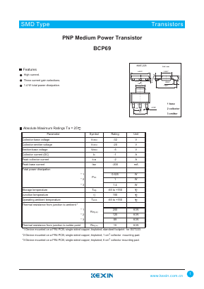 BCP69-16 Datasheet PDF KEXIN Industrial