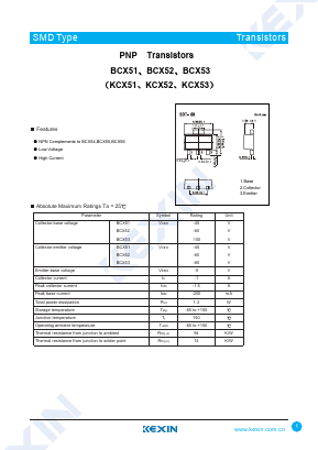 BCX51 Datasheet PDF KEXIN Industrial
