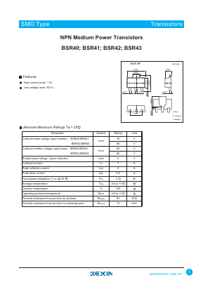 BSR40 Datasheet PDF KEXIN Industrial