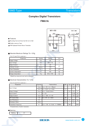 FMA1A Datasheet PDF KEXIN Industrial