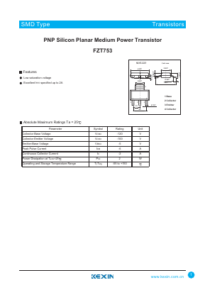 FZT753 Datasheet PDF KEXIN Industrial